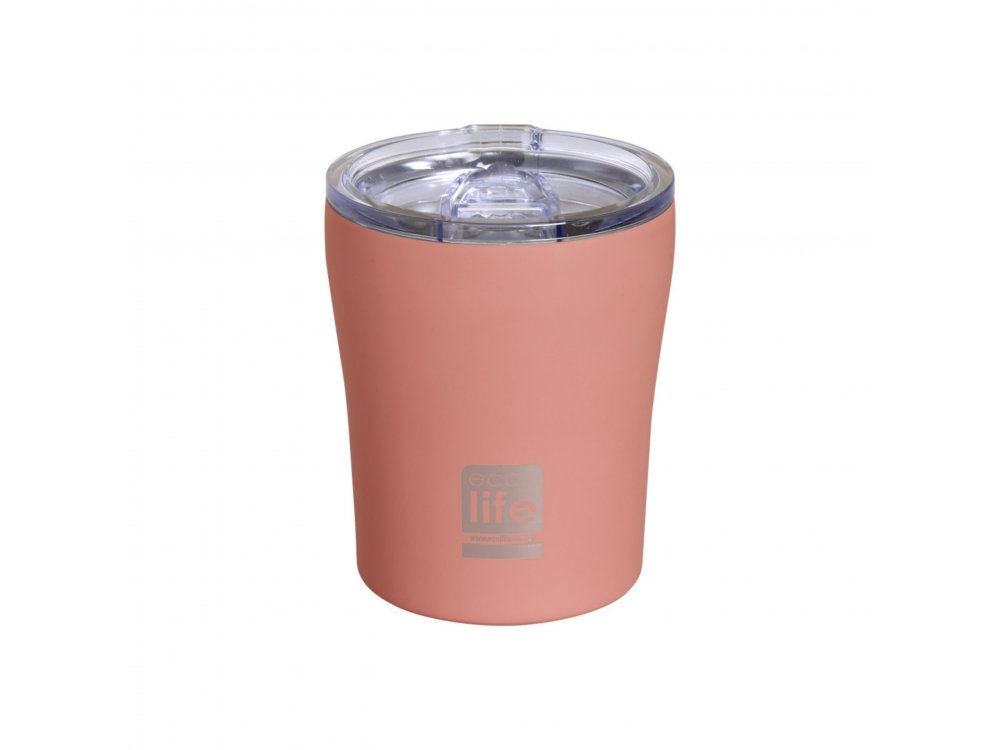 Eco Life Θερμός Ποτήρι Ανοξείδωτο Ροζ Ματ 300ml