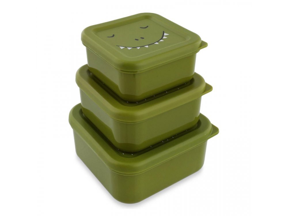 Trixie Nesting Snack Boxes Mrs. Dino, Σετ 3 Παιδικά Ταπεράκια, 3τμχ
