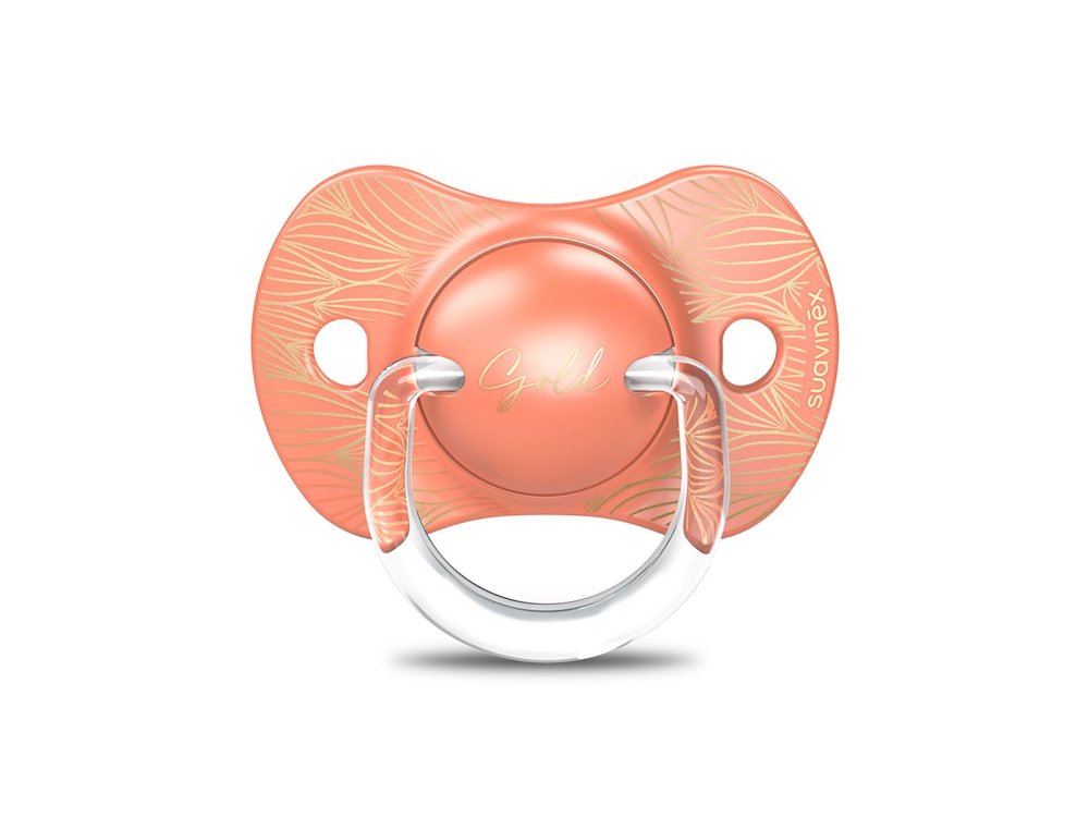 Suavinex Premium HC Physio Πιπίλα Σιλικόνης 18m+, Gold Orange