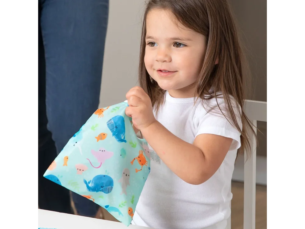 Bumkins Snack Bag Ocean Life, Σακουλάκι Φαγητού Επαναχρησιμοποιούμενο (18x18) Large, 1τμχ