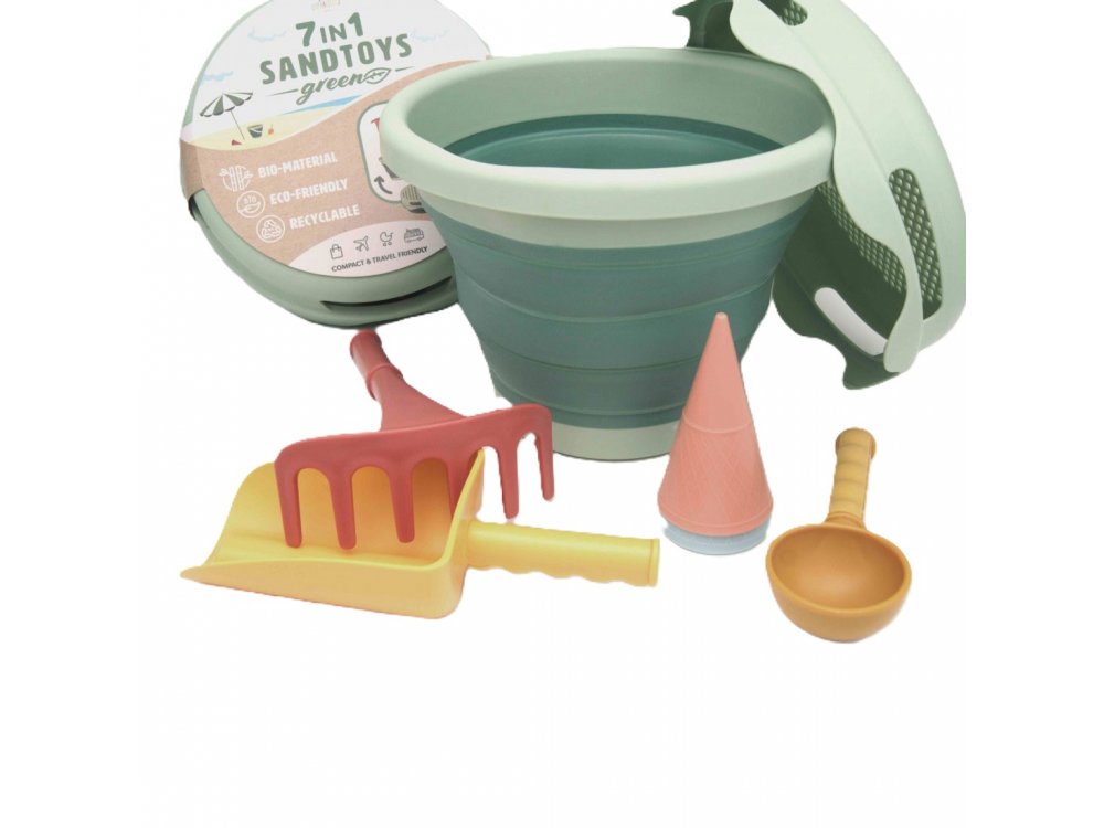 Munchkin 7 in 1 Sandtoys, Κουβαδάκι - Σε Χρώμα Πράσινο, 1τμχ