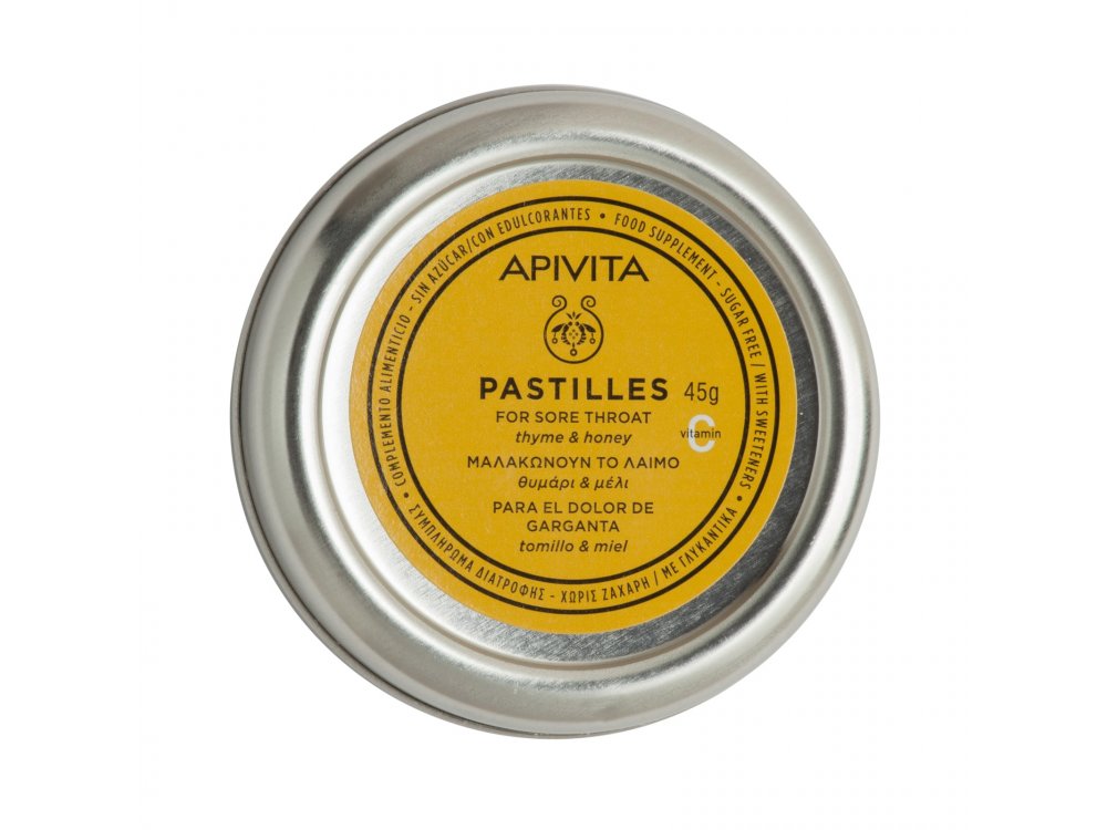 Apivita Pastilles, Παστίλιες για τον πονεμένο λαιμό με μέλι & θυμάρι 45gr