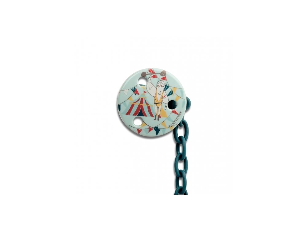 Suavinex Στρογγυλό Κλιπ Πιπίλας, Strong Man με Αλυσίδα 0m+