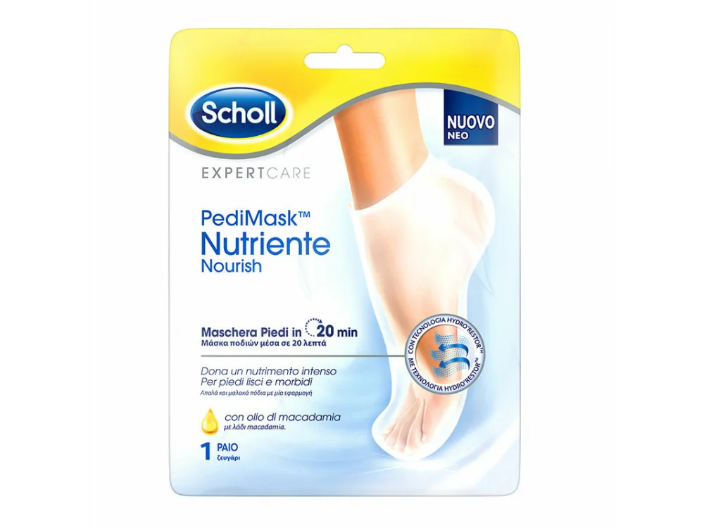Scholl ExpertCare PediMask Nutriente Μάσκα Ποδιών με Λάδι Μακαντέμια, 1 ζεύγος