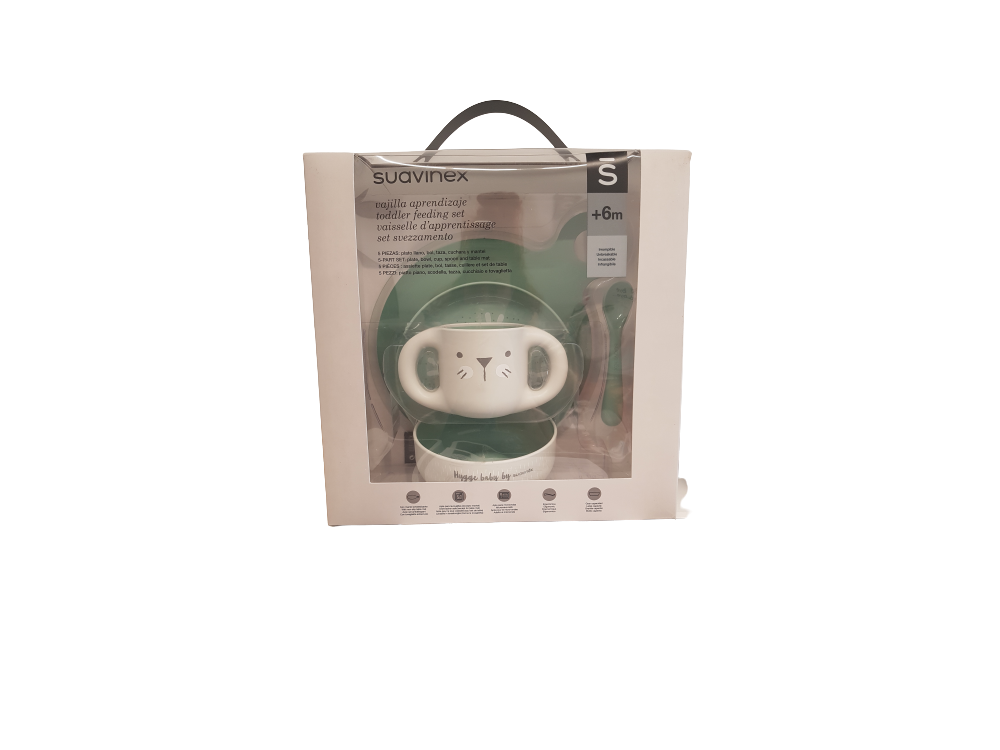 Suavinex Παιδικό Σετ Φαγητού, Feeding Set Boy, Mint, 6m+