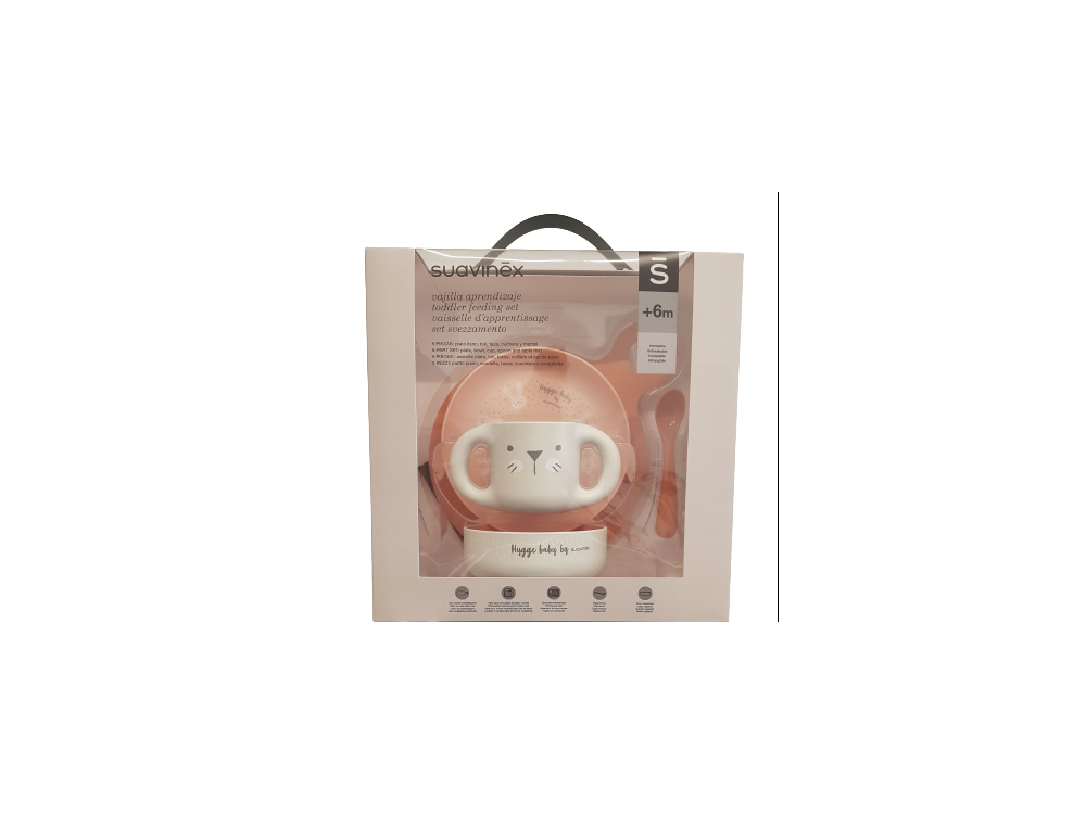 Suavinex Παιδικό Σετ Φαγητού, Feeding Set Girl, Pink 6m+