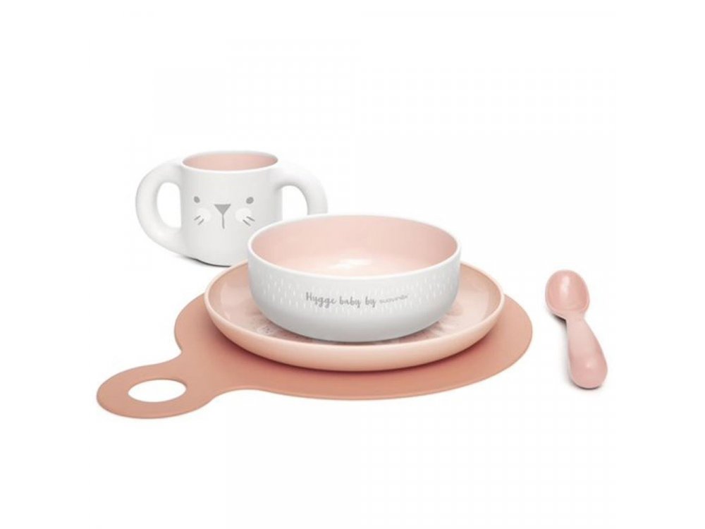 Suavinex Παιδικό Σετ Φαγητού, Feeding Set Girl, Pink 6m+