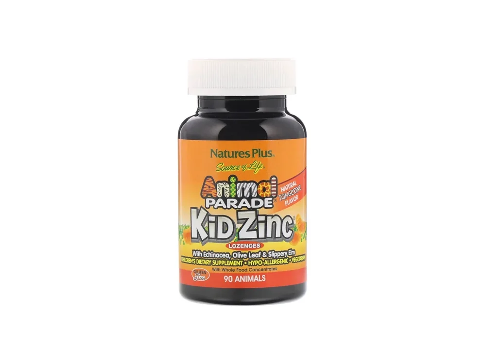 Nature's Plus KidZinc, Συμπλήρωμα Διατροφής με Ψευδάργυρο για Παιδιά (Μανταρίνι), 90chew.tabs