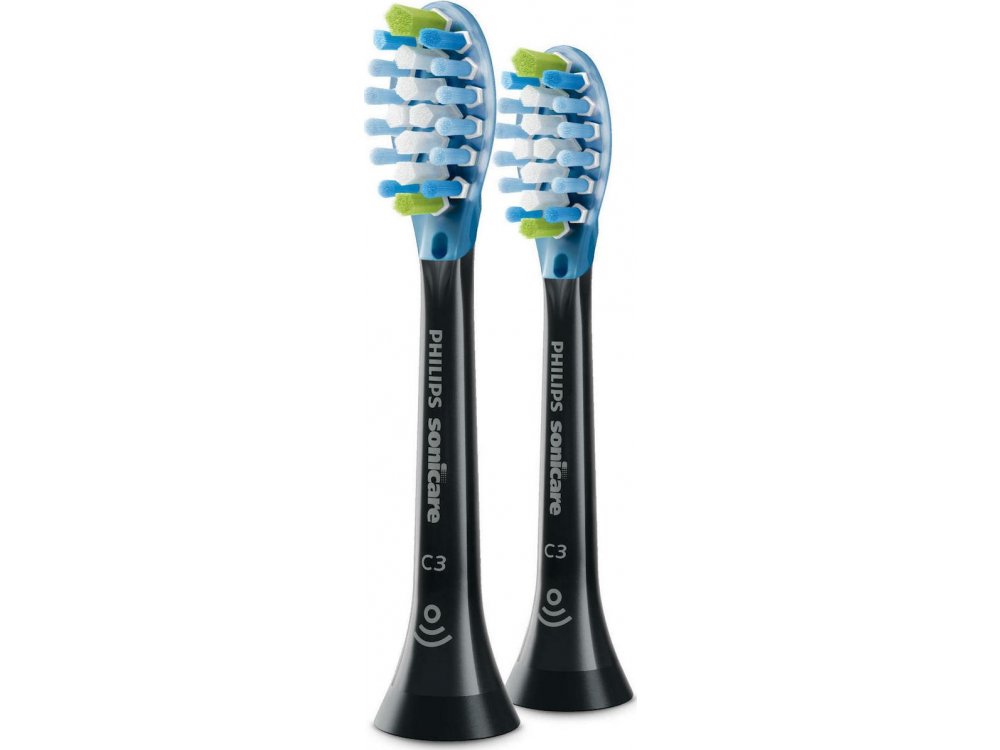 Philips Sonicare C3 Premium Plaque Defence HX9042/33, Ανταλλακτικές Κεφαλές Ηλεκτρικής Οδοντόβουρτσας Black Edition, 2τμχ