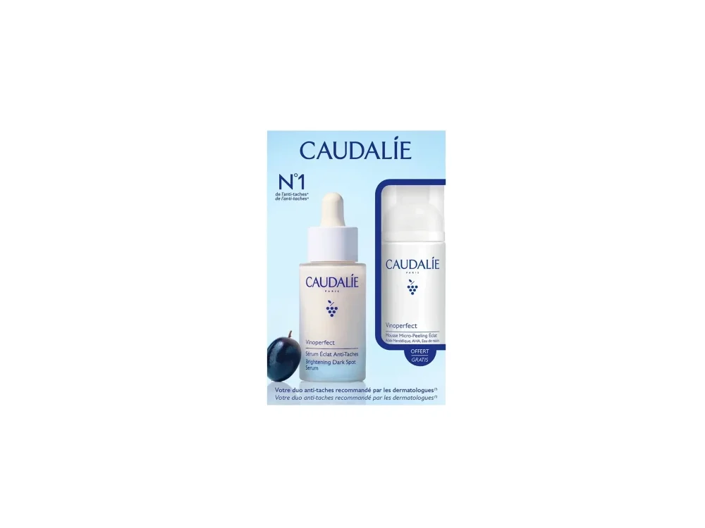 Caudalie Vinoperfect Duo Serum Λάμψης 30ml  & Micropeel Foam για Πανάδες 50ml, 1 Σετ 2τμχ
