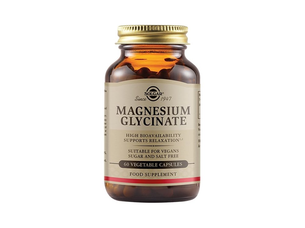 Solgar Magnesium Glycinate, Συμπλήρωμα Διατροφής με Γλυκινικό Μαγνήσιο, 60caps