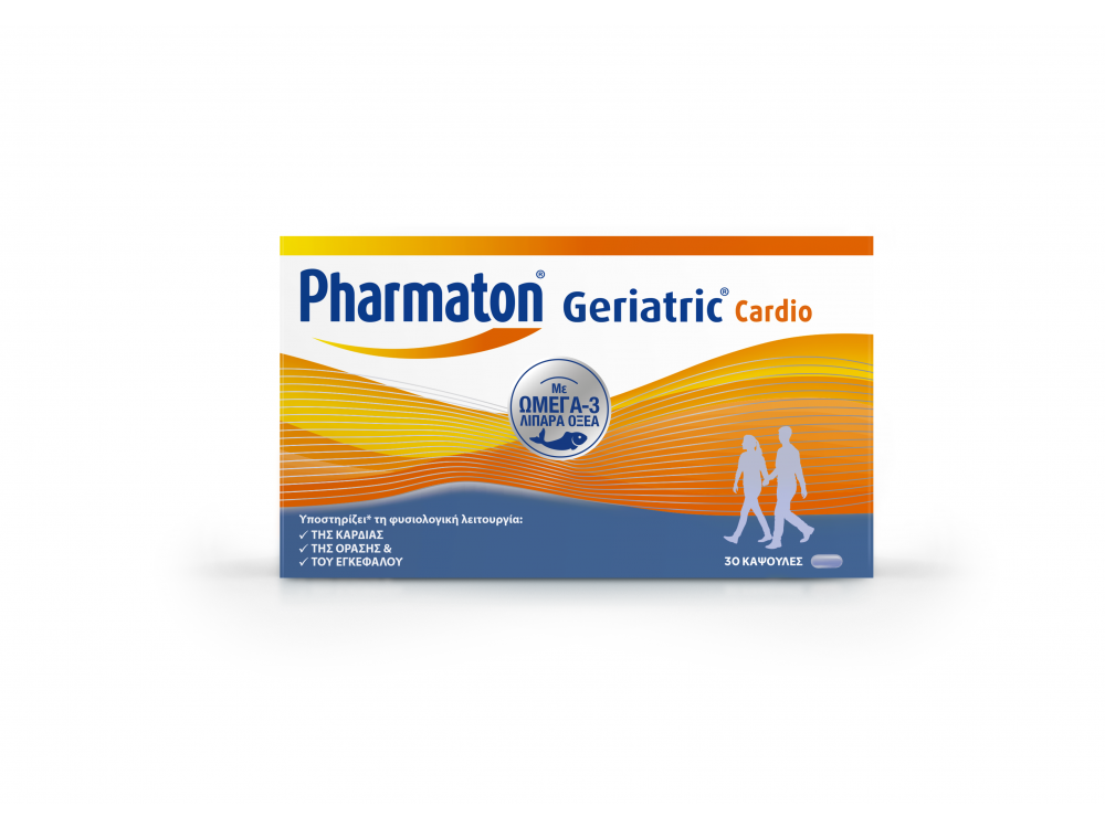 Pharmaton Geriatric Cardio, Πολυβιταμίνη με Ωμέγα-3 λιπαρά οξέα ,30 Κάψουλες