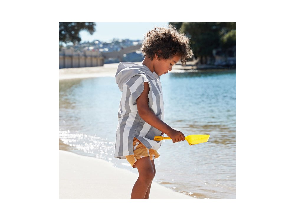 Dock & Bay Παιδικό πόντσο Quickdry, Bondi Grey Microfiber, Small για 4-7 ετών