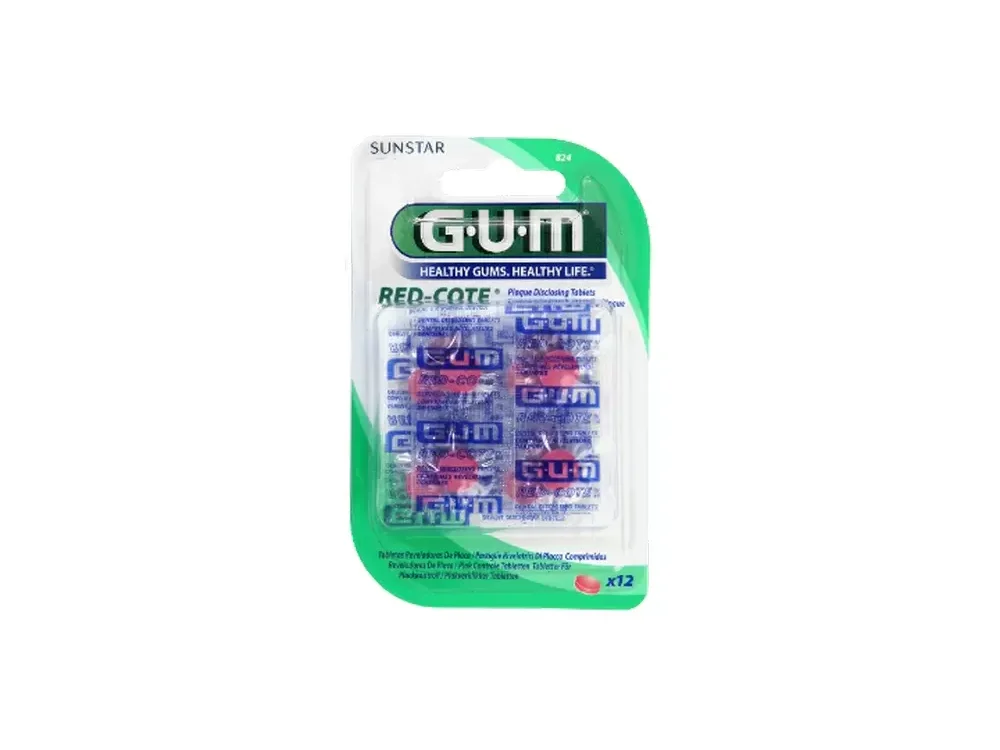 Gum Red Cote Plaque Disclosing Tablets, Διάγνωστικές Ταμπλέτες Πλάκας, 12tabs