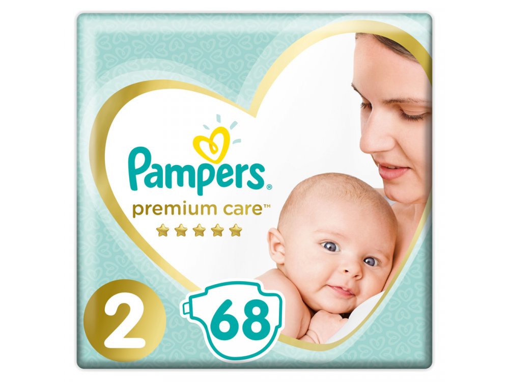 Pampers Premium Care No.2 (4-8kg) Βρεφικές Πάνες, 68τμχ