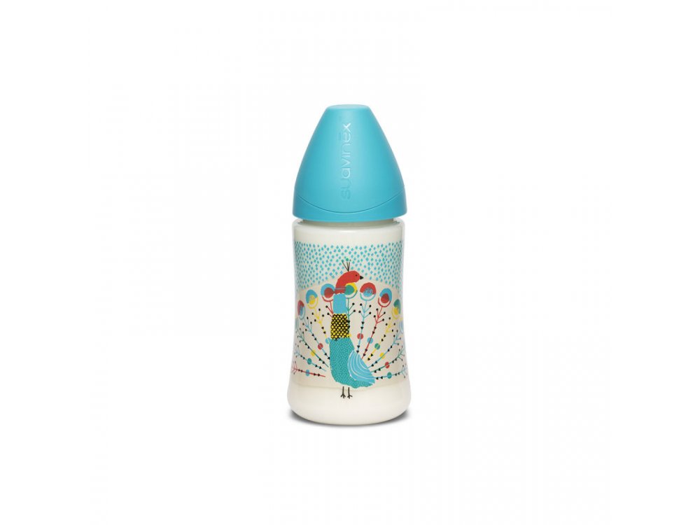 Suavinex Peacock, Μπιμπερό Παγώνι 0m+, 270ml 
