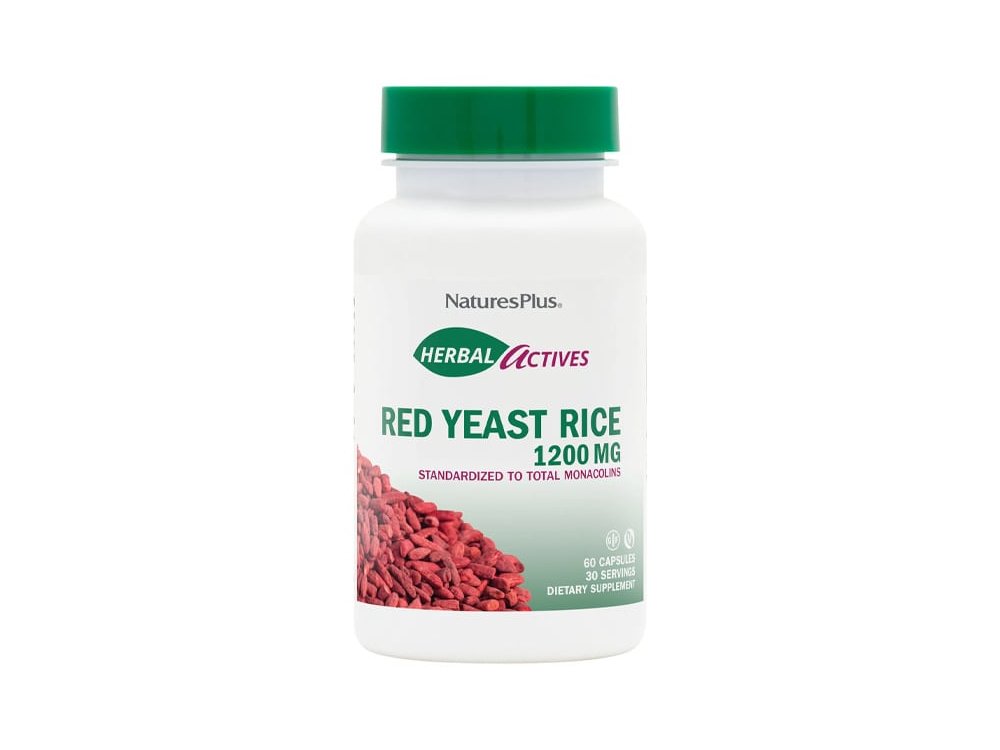 Natures Plus Red Yeast Rice 1200mg, Συμπλήρωμα διατροφής από μαγιά κόκκινου ρυζιού, 60vcaps