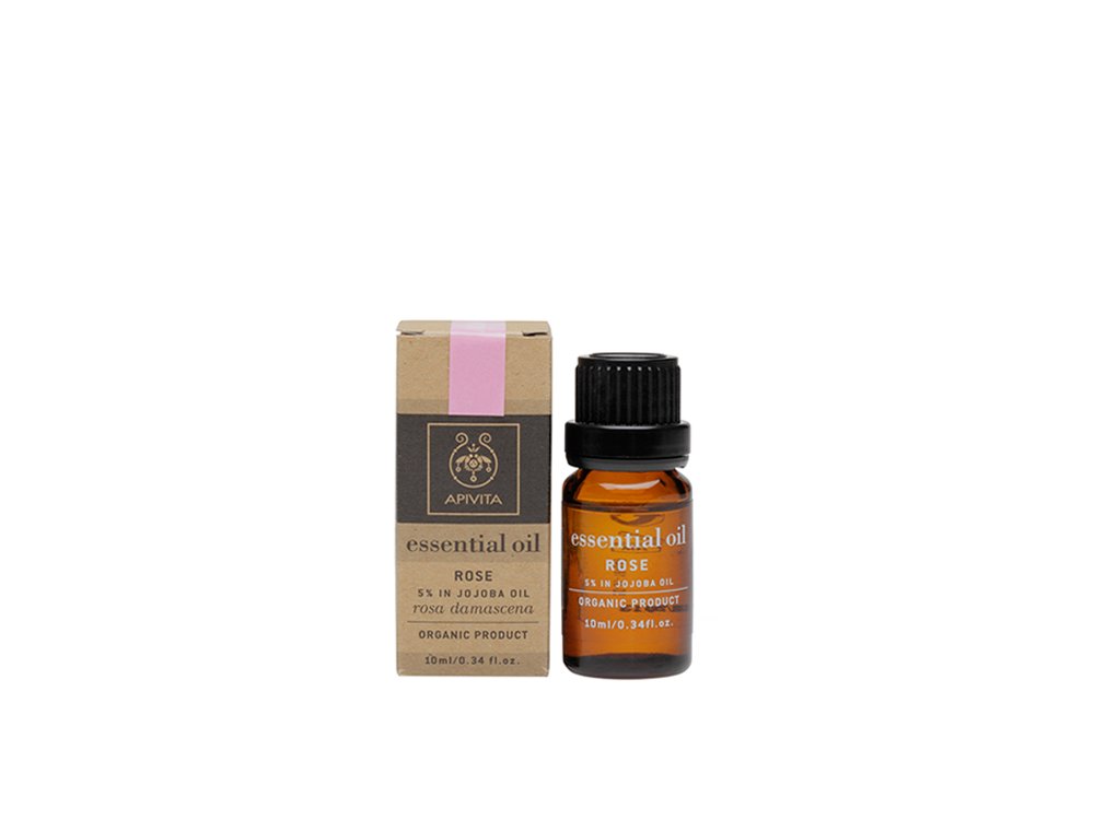 Apivita Essential Oil Rose Αιθέριο Έλαιο Τριαντάφυλλο 5% Σε Λάδι jojoba,10ml