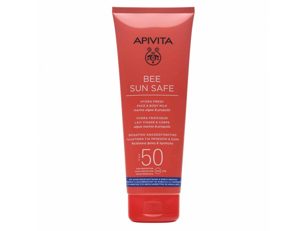 Apivita Bee Sun Safe Hydra Fresh Face & Body Milk Ενυδατικό Αντηλιακό Γαλάκτωμα για Πρόσωπο & Σώμα SPF50, 200ml