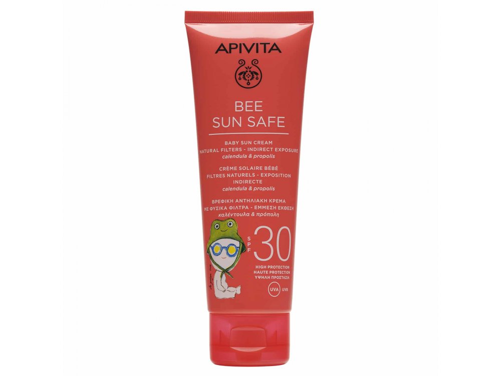 Apivita Bee Sun Safe Baby Sun Cream SPF30 Βρεφική Αντηλιακή Κρέμα Υψηλής Προστασίας με Καλέντουλα & Πρόπολη, 100ml