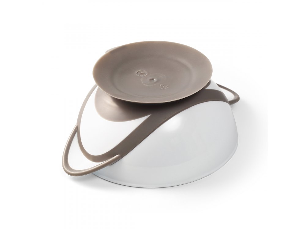 BabyOno Suction Bowl - Spoon, Τάπερ αποθήκευσης και μεταφοράς με κουτάλι, Γκρί