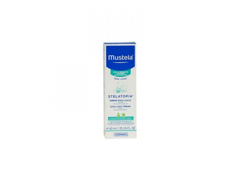 Mustela Stelatopia Emollient Face Cream, Μαλακτική Κρέμα Προσώπου, 40ml