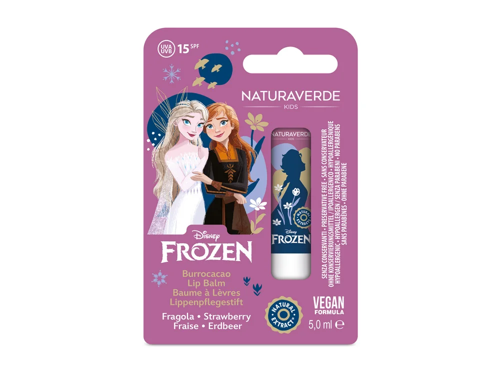 Naturaverde Kids Lip Balm Frozen χειλιών για παιδιά με Γεύση Φράουλα, SPF15, 1τμχ
