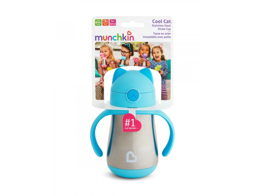 Munchkin Cool Cat Aνοξείδωτο Θερμός Μπλε 18m+, 237ml