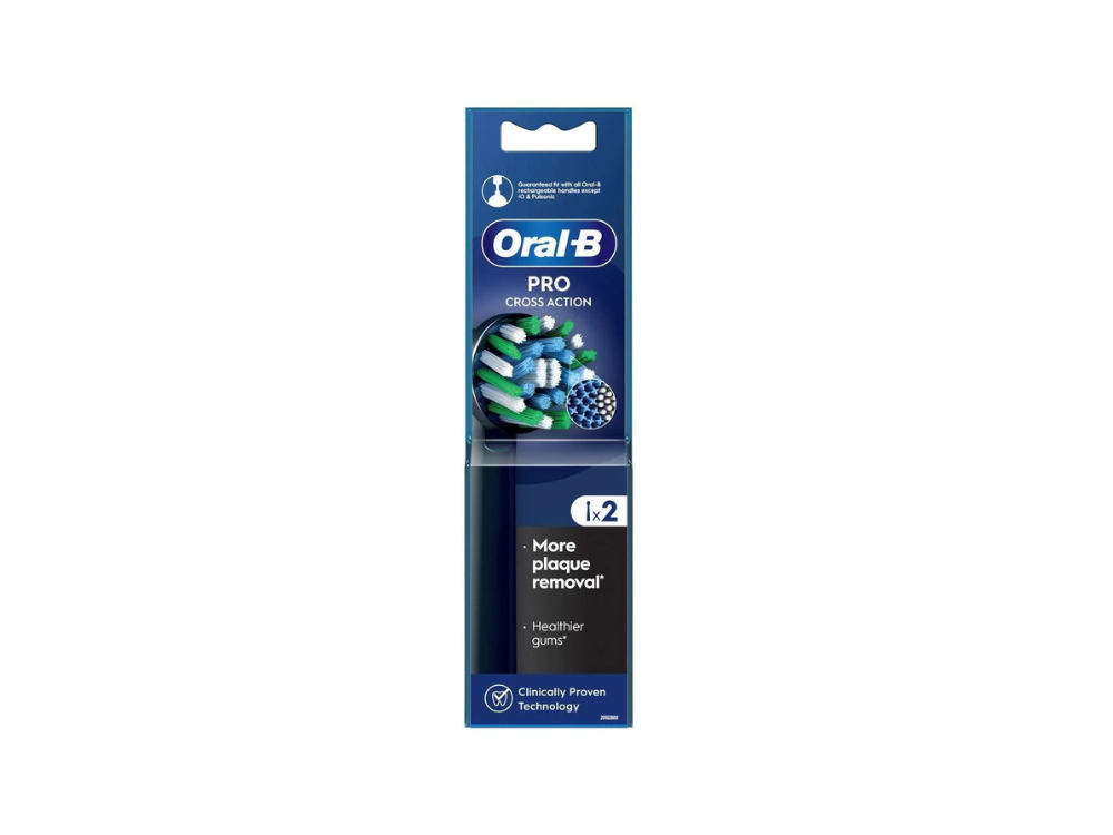 Oral-B Cross Action Black Edition Clean Maximiser Ανταλλακτικές Κεφαλές, 2τεμ