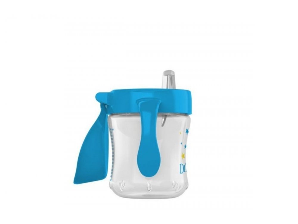 Dr. Brown's Soft Spout Transition Cup Εκπαιδευτικό Ποτηράκι Με Στόμιο Και Χερούλια Για 6m+, Blue, 180ml