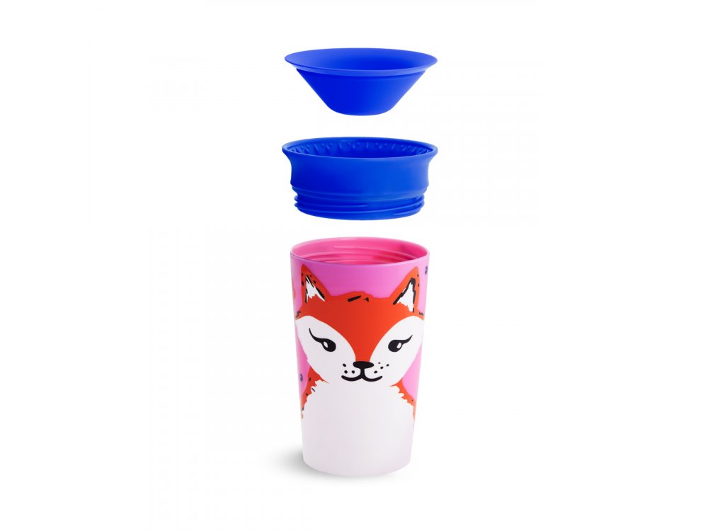 Munchkin Miracle 360° Sippy Cup 12m+ Fox, Εκπαιδευτικό Κύπελλο-Ποτήρι με καπάκι, 266ml