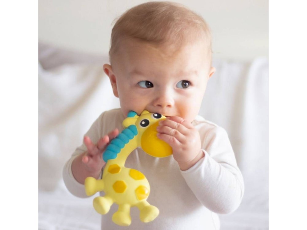 PlayGro Squeak and Soothe Natural Teether, Παιχνίδι Οδοντοφυΐας από Φυσικό Υλικό 3m+, 1τμχ