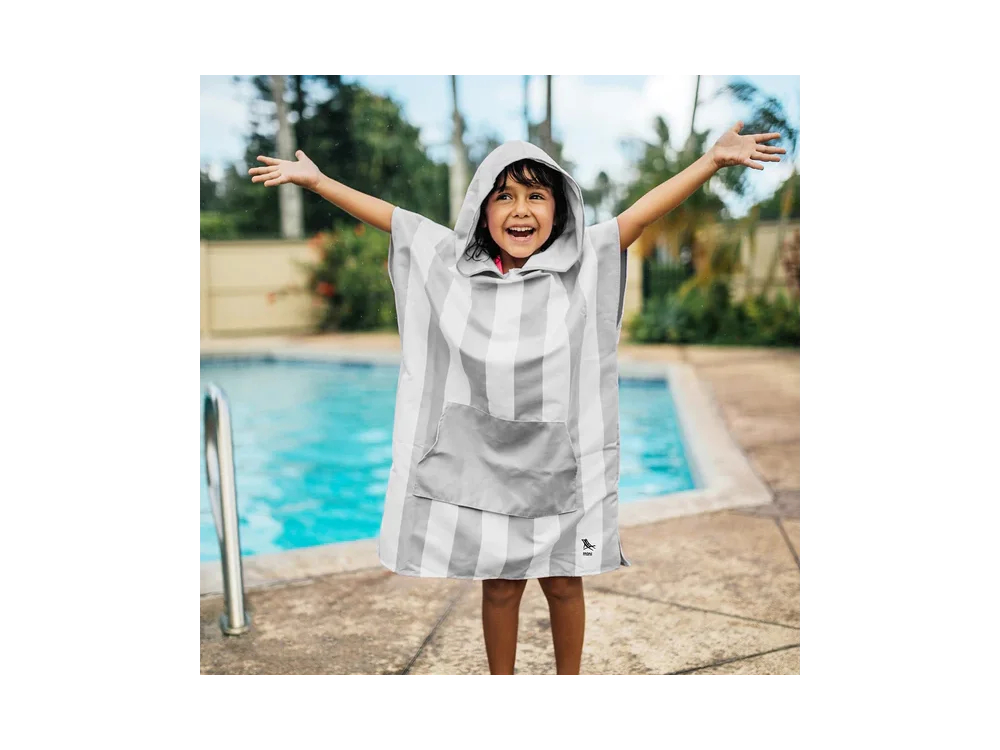 Dock & Bay Παιδικό πόντσο Quickdry, Bondi Grey Microfiber, Small για 4-7 ετών