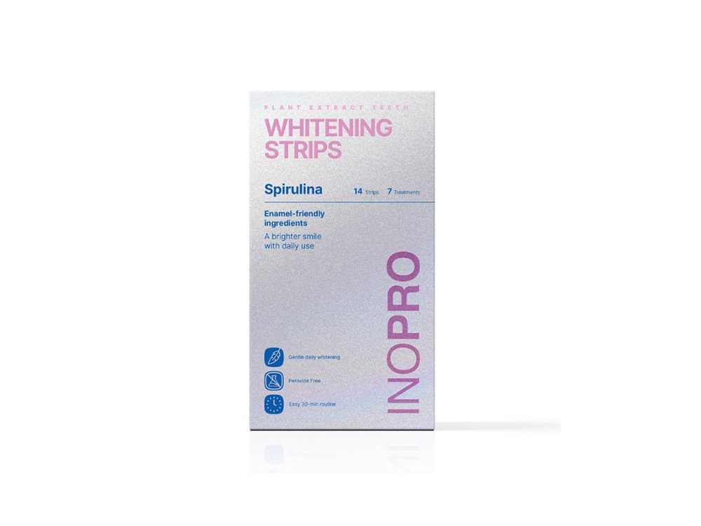 INOPRO Spirulina Plant Extract Whitening Strips Ταινίες Λεύκανσης Δοντιών με Φυτικά Συστατικά 7 Εφαρμογές, 14strips
