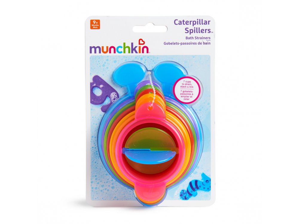 Munchkin Σετ με 7τμχ Πολύχρωμα και Αριθμημένα Ποτηράκια Caterpillar Spillers, 9m+