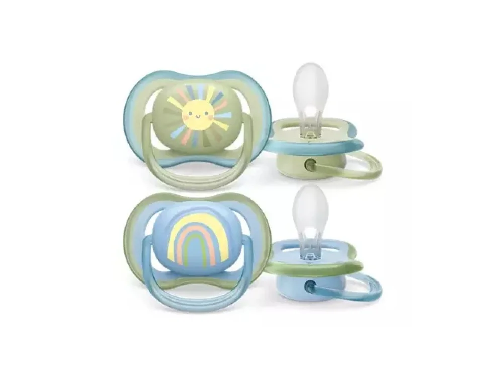 Philips Avent Ultra Air Silicone Soother, Sun - Ουράνιο Τόξο, 0-6m+, 2τμχ