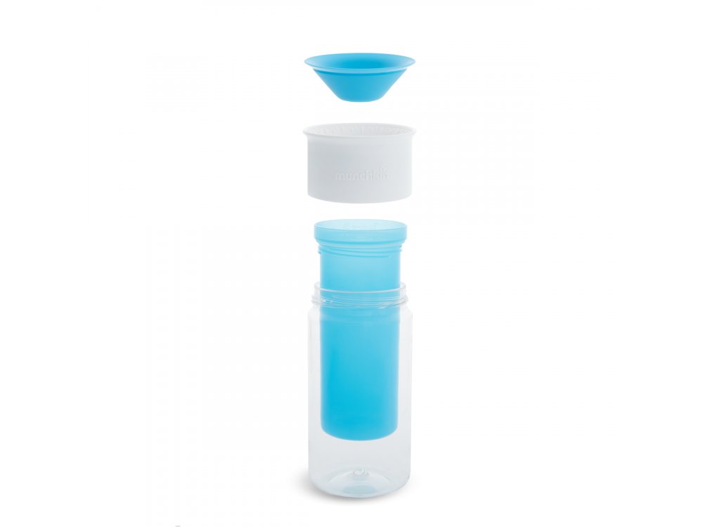 Munchkin Ισοθερμικό Blue Miracle Sippy Cup με Αυτοκόλλητα, Μπλε 266ml