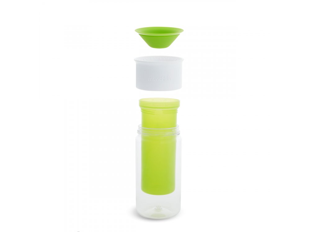 Munchkin Ισοθερμικό Green Miracle Sippy Cup με Αυτοκόλλητα, Πράσινο 266ml
