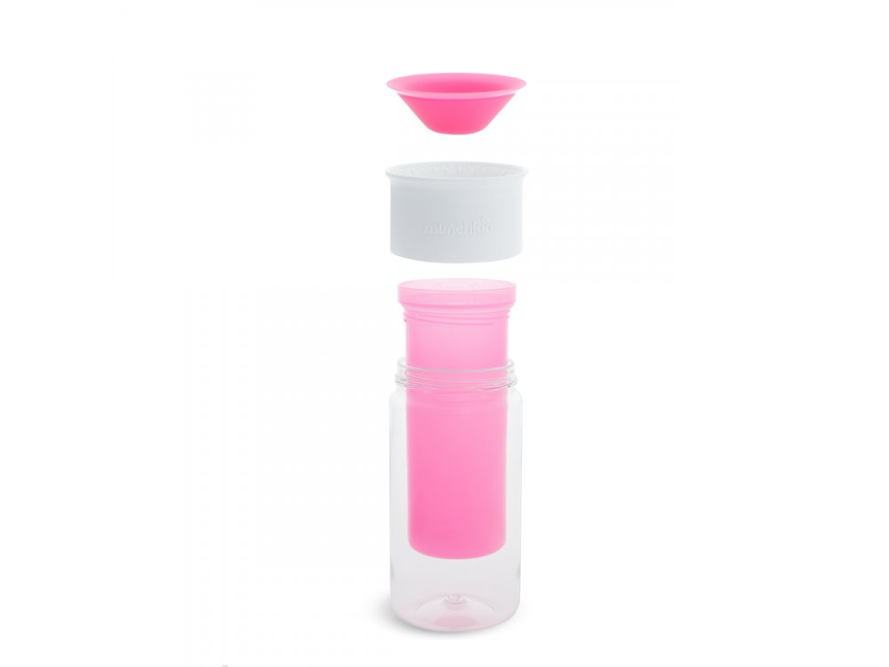 Munchkin Ισοθερμικό Pink Miracle Sippy Cup με Αυτοκόλλητα, Ρόζ 266ml
