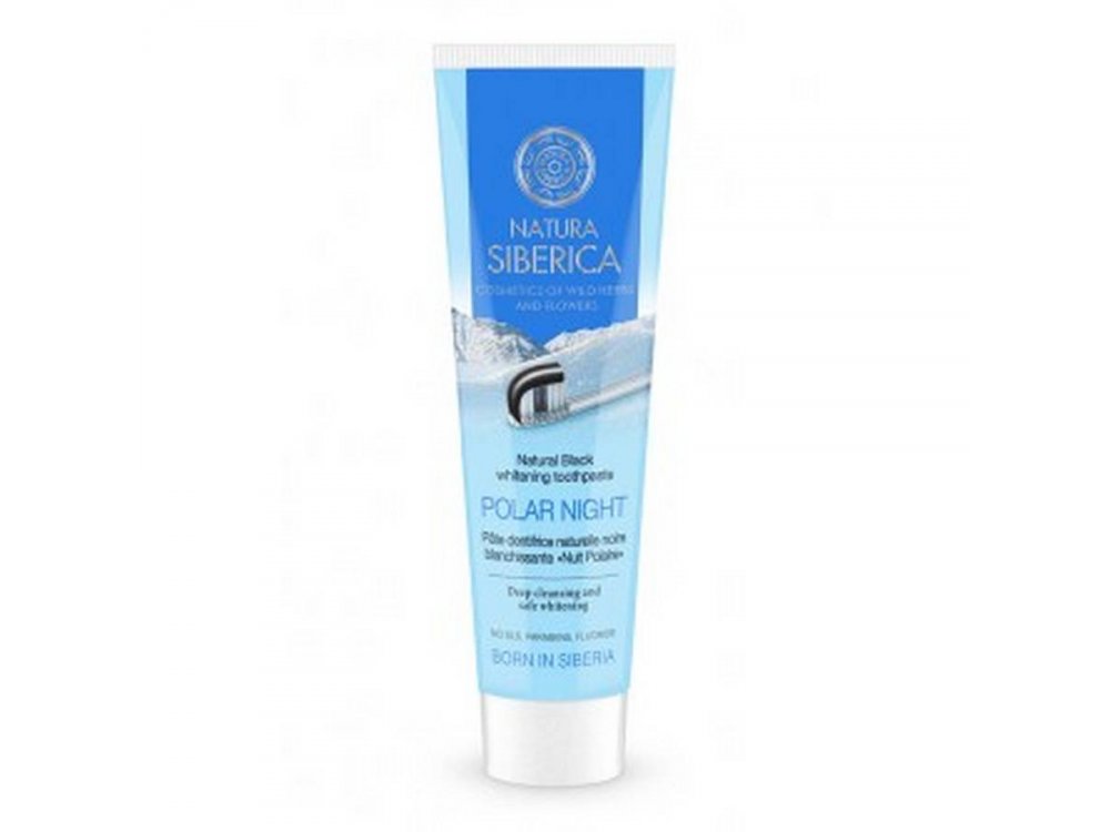 Natura Siberica Toothpaste  «Polar Night» , Φυσική Λευκαντική Oδοντόκρεμα με Kάρβουνο ,  για ασφαλή λεύκανση, 100gr