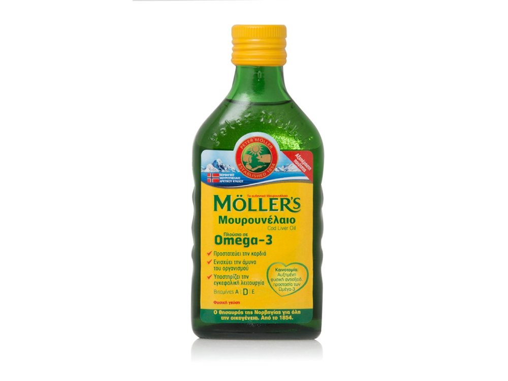 Moller's Μουρουνέλαιο, Natural Παραδοσιακό Μουρουνέλαιο σε Υγρή Μορφή με την Κλασσική Γεύση του Μουρουνέλαιου, 250ml