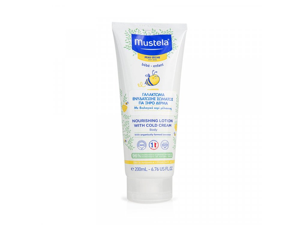 Mustela Bebe Nourrishing Lotion with Cold Cream, Κρέμα Ενυδάτωσης Σώματος , Ξηρό Δέρμα, 200ml
