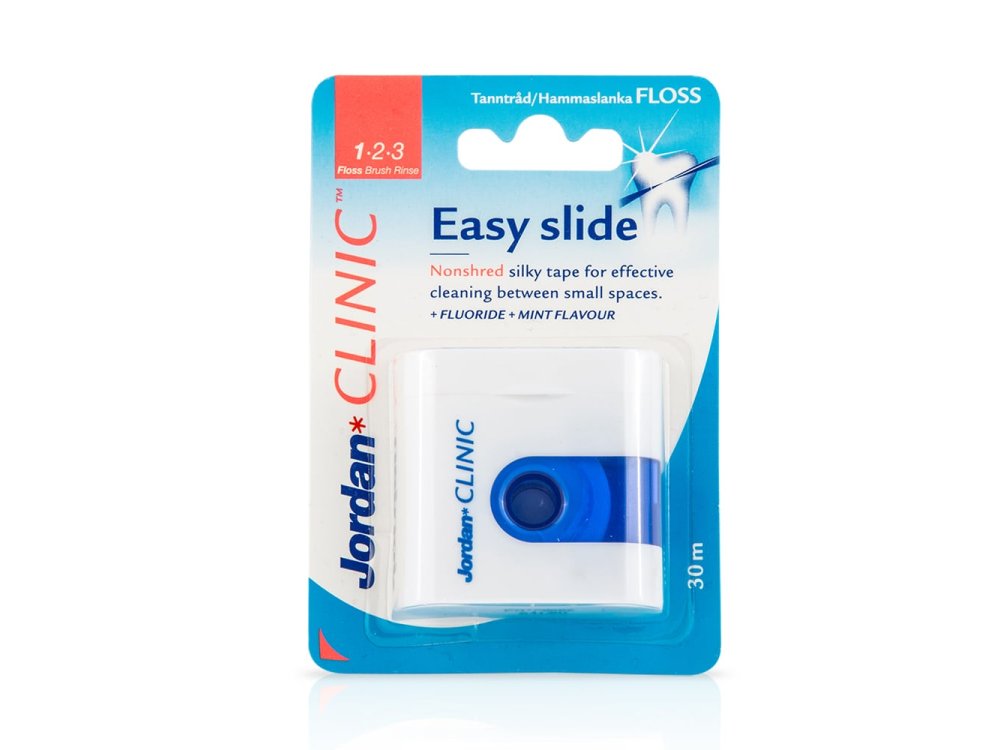 Jordan Clinic Easy Slide Fluoride + Mint Flavour, Οδοντικό Νήμα, 30m