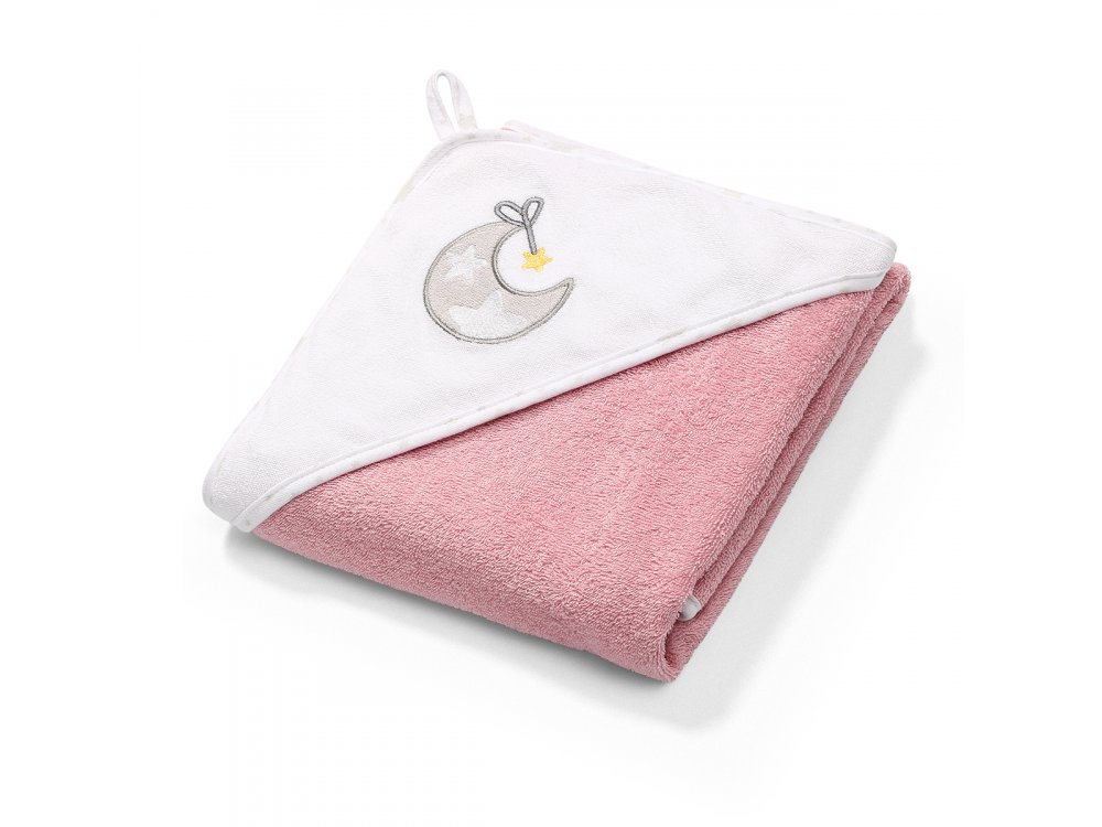 BabyOno Terry Hooded Towel, Πετσέτα με Κουκούλα, Ροζ