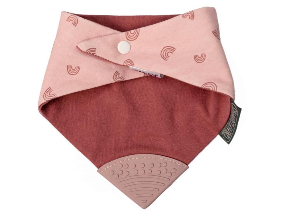 Cheeky Chompers 2m+ Neckerchew Rainbow, Υφασμάτινη Σαλιάρα Διπλής Όψεως με Ρυθμιζόμενο Κουμπί, 1τμχ