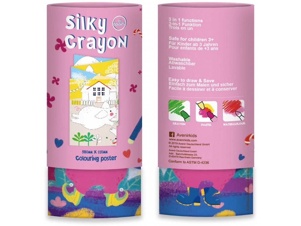 Avenir Silky Crayons Bunny, Κηρομπογιές , Σετ 12τμχ