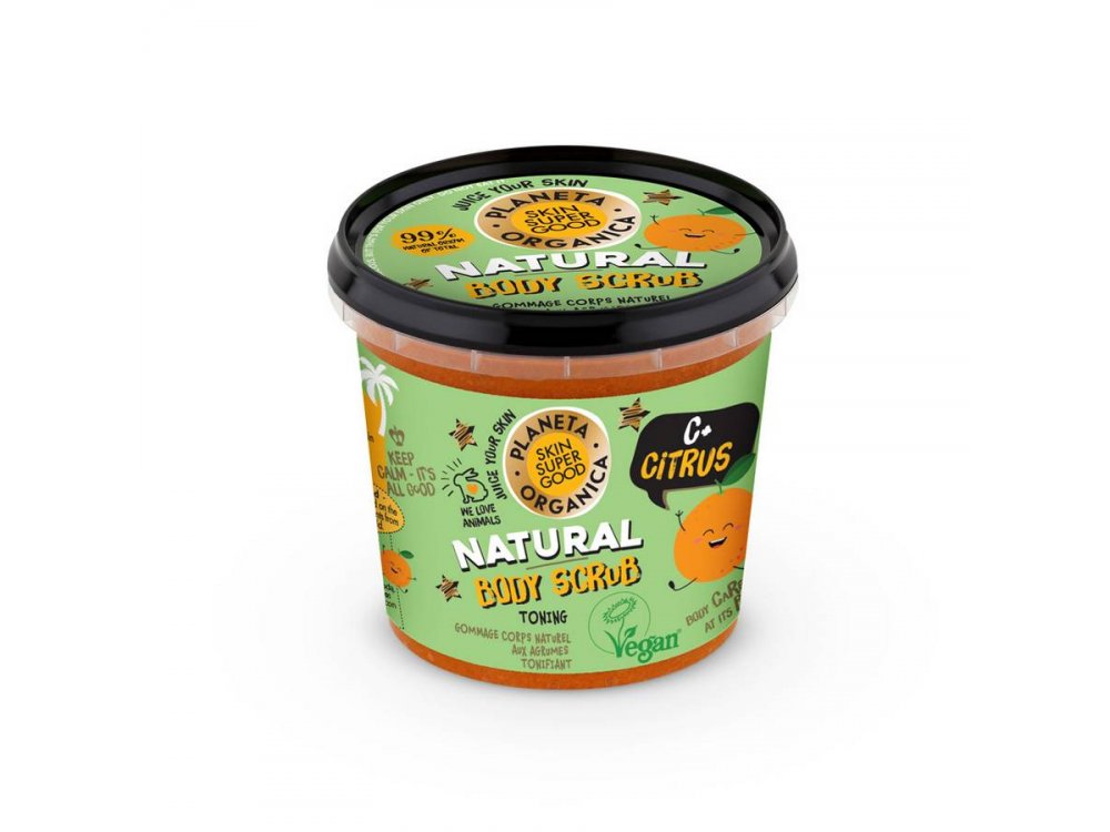 Organic Shop Skin Super Good, Φυσικό Απολεπιστικό Σώματος «C+ Citrus», για Τόνωση,  360ml