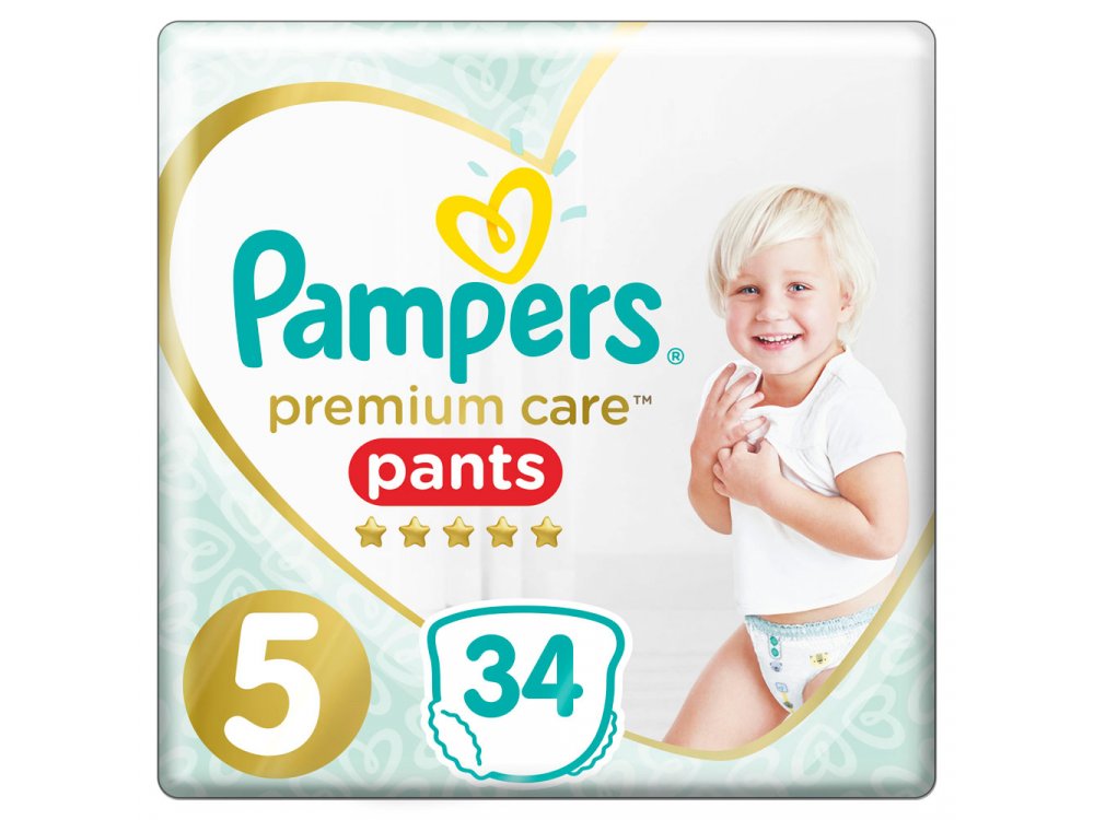 Pampers Premium Care Pants No.5 (12-17kg) Πάνες Βρακάκι, 34τμχ