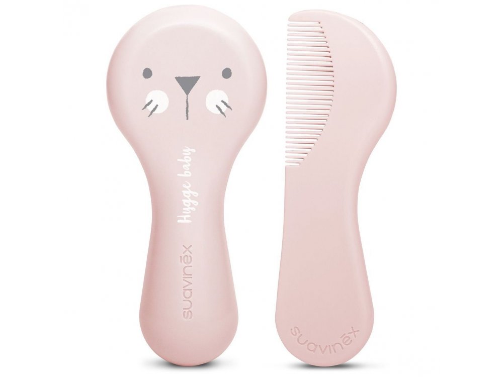 Suavinex Βρεφική Βούρτσα & Χτένα, Χρώμα Ρόζ