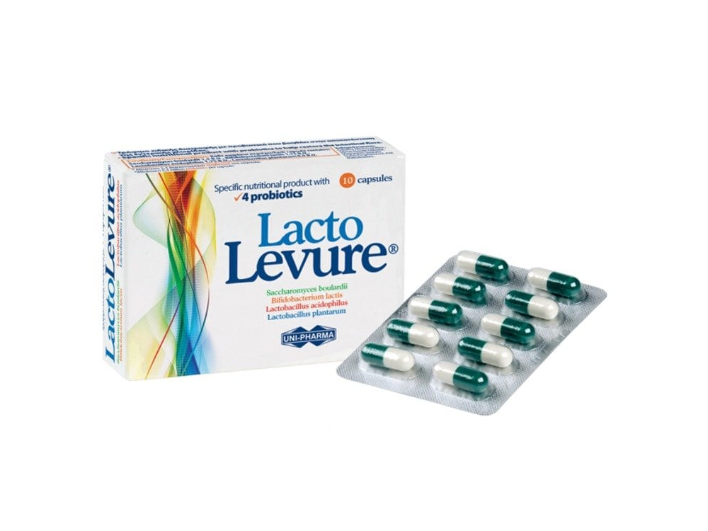 UniPharma Lacto Levure Τρόφιμο ειδικής διατροφής με 4 προβιοτικά, 10 caps